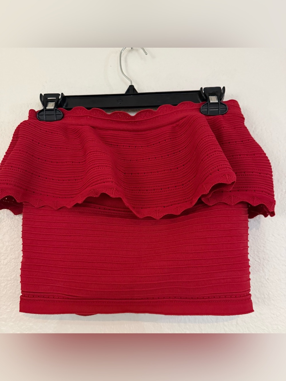 Anthropologie knit ruffle tub top- teaberry - Picture 5 of 10